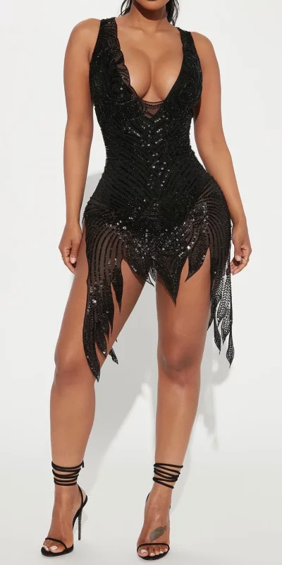 Combinaison en Maille Transparente a Strass Iris