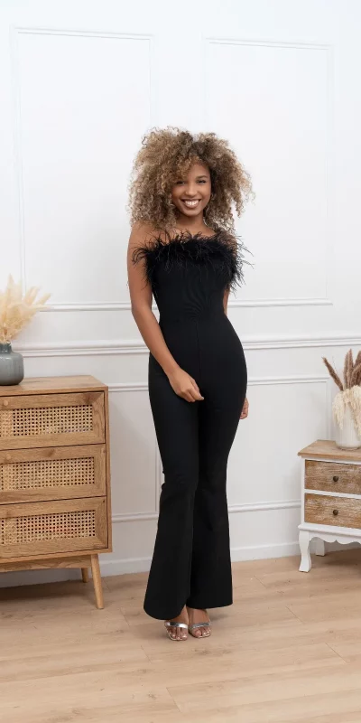 Combinaison Avec Haut Orné De Plumes Melina