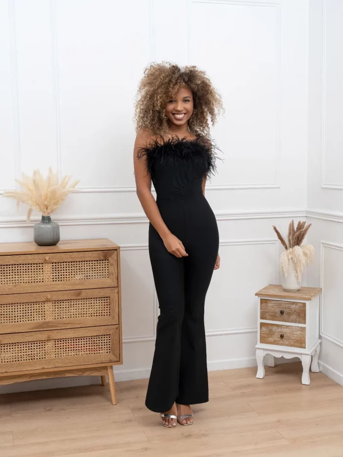 Combinaison Avec Haut Orné De Plumes Melina