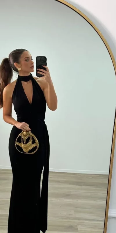 Robe Longue Décolleté Plongeant Sixtine