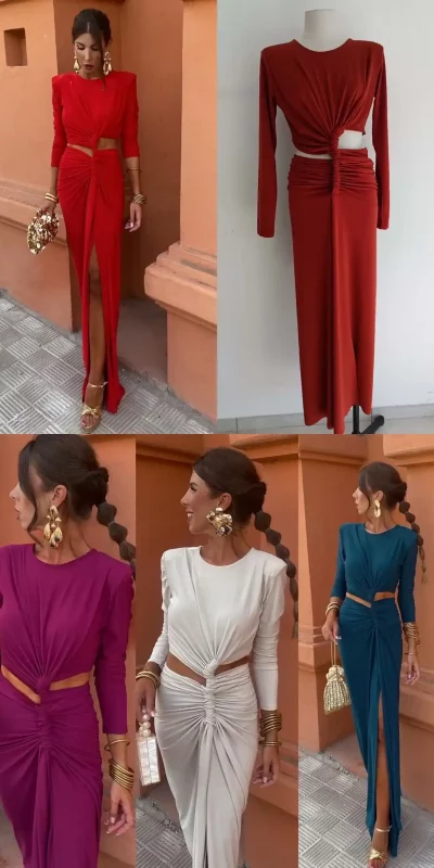 Robe Avec Noeud a Manches Sandra