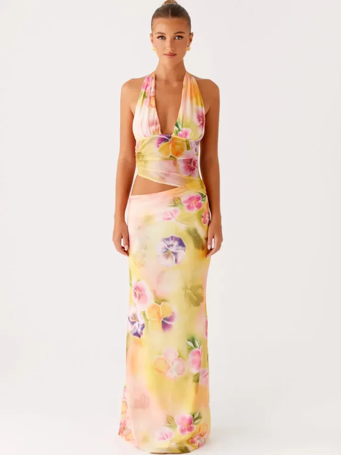 Robe Asymétrique Avec Décolleté Plongeant Gilda