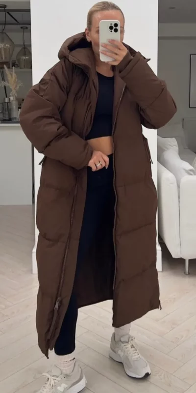 Doudoune Longue Matelassée à Capuche Aurora